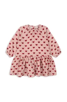Konges Slojd rochie din bumbac pentru copii COCO DRESS GOTS culoarea roz, mini, evazati, KS101461 imagine