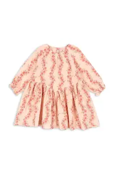 Konges Slojd rochie din bumbac pentru copii COCO DRESS GOTS culoarea roz, mini, evazati, KS102273 imagine