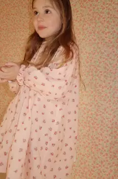 Konges Slojd rochie din bumbac pentru copii culoarea roz, mini, evazati imagine