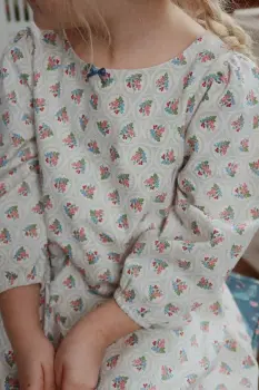 Konges Slojd rochie din bumbac pentru copii DREY DRESS GOTS culoarea bej, mini, evazati, KS104290 imagine