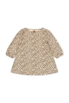 Konges Slojd rochie din bumbac pentru copii DREY DRESS GOTS culoarea bej, mini, evazati, KS104290 imagine