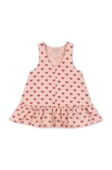 Konges Slojd rochie din bumbac pentru copii FEN DRESS GOTS culoarea roz, mini, evazata, KS102443 imagine
