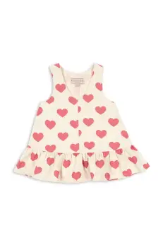 Konges Slojd rochie din bumbac pentru copii MAGOT DRESS GOTS culoarea bej, mini, evazata, KS103365 imagine