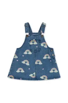 Konges Slojd rochie din bumbac pentru copii MAGOT OVERALL DRESS GOTS culoarea bleumarin, mini, evazati, KS103887 imagine