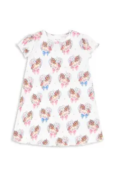 Konges Slojd rochie din bumbac pentru copii MALLOU DRESS GOTS culoarea alb, mini, drept, KS103245 imagine