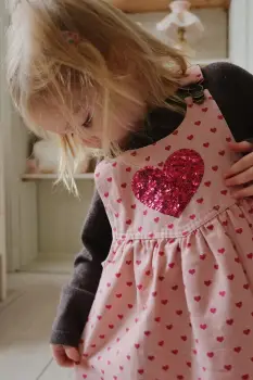 Konges Slojd rochie din bumbac pentru copii NOLA SEQUIN SPENCER DRESS GOTS culoarea roz, mini, evazati, KS103949 imagine