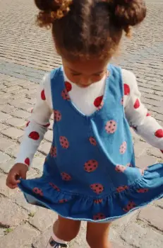 Konges Slojd rochie din denim pentru copii MAGOT LADYBUG DRESS GOTS mini, evazati, KS102217 imagine