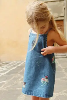 Konges Slojd rochie din denim pentru copii MAGOT SEQUIN STRAP DRESS GOTS imagine