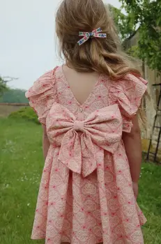 Konges Slojd rochie fete AVA BOW DRESS GOTS culoarea roz, mini, evazati, KS102444 imagine