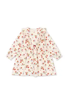 Konges Slojd rochie fete BASIC FRILL DRESS GOTS culoarea bej, mini, evazata, KS102627 imagine
