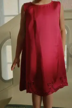 Konges Slojd rochie fete BOWIE DRESS culoarea bordo, mini, evazati, KS104241 imagine