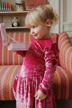 Konges Slojd rochie fete CARLITO DRESS GRS culoarea bordo, mini, evazati, KS103746 imagine