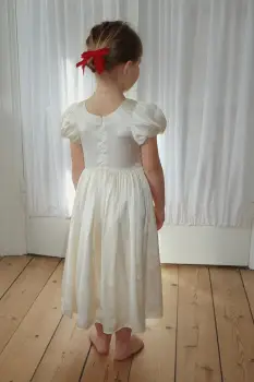 Konges Slojd rochie fete CELESTE DRESS culoarea alb, midi, evazati, KS104508 imagine