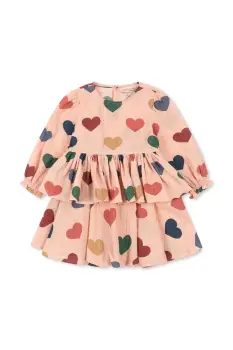Konges Slojd rochie fete ELIN DRESS GOTS culoarea roz, mini, evazati, KS103794 imagine