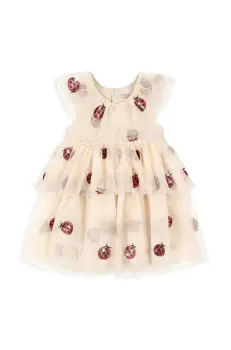 Konges Slojd rochie fete FAYETTE DRESS culoarea bej, mini, evazati, KS102425 imagine