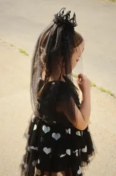 Konges Slojd rochie fete HALLOWEEN GLITTER DRESS culoarea negru, mini, evazati, KS102179 imagine