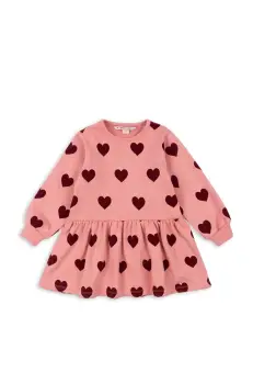Konges Slojd rochie fete LOU SWEAT DRESS OCS culoarea roz, mini, evazata, KS102019 imagine