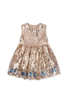 Konges Slojd rochie fete STARLA SEQUIN DRESS culoarea auriu, mini, evazati, KS103990 imagine