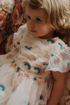 Konges Slojd rochie fete TULLIE DRESS culoarea bej, mini, evazati, KS104020 imagine
