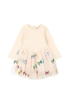 Konges Slojd rochie fete YVONNE BALLERINA DRESS culoarea bej, mini, evazati, KS104045 imagine