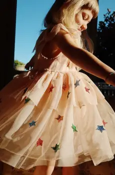 Konges Slojd rochie fete YVONNE FAIRY DRESS culoarea bej, mini, evazati, KS101758 imagine