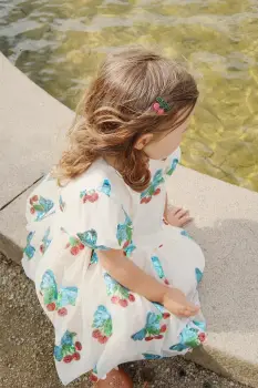 Konges Slojd rochie HEARTLILY DRESS GRS culoarea bej, mini, evazati, KS103220 imagine