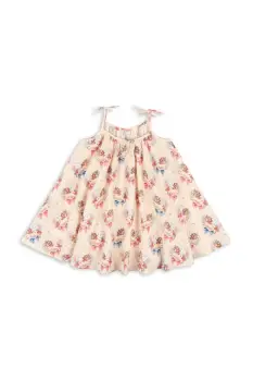 Konges Slojd rochie VIVIAN STRAP DRESS GOTS culoarea bej, mini, evazati, KS103061 imagine