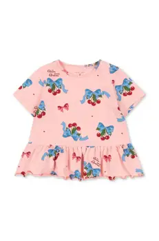 Konges Slojd tricou BASIC FRILL TEE GOTS culoarea roz, KS103154 imagine