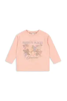 Konges Slojd tricou cu maneca lunga pentru copii, din bumbac ERA LS TEE OCS culoarea portocaliu, cu imprimeu, KS103805 imagine