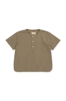 Konges Slojd tricou de bumbac pentru copii culoarea maro, modelator imagine