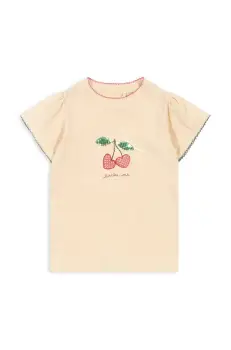 Konges Slojd tricou de bumbac pentru copii FAMO PUFF TEE GOTS culoarea bej, KS102603 imagine