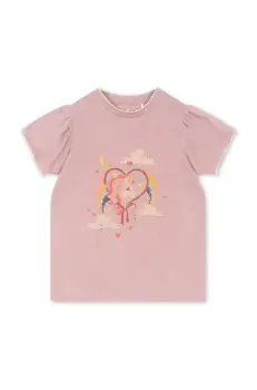 Konges Slojd tricou de bumbac pentru copii FAMO PUFF TEE GOTS culoarea roz, KS102603 imagine