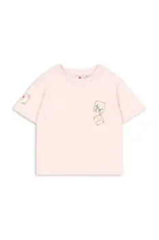 Konges Slojd tricou de bumbac pentru copii RHW X KS LETTRE TEE OCS culoarea roz, cu imprimeu, Rosie Huntington Whiteley KS103612 imagine