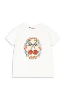 Konges Slojd tricou din amestec de in pentru copii ERA TEE OCS culoarea alb, KS102600 imagine