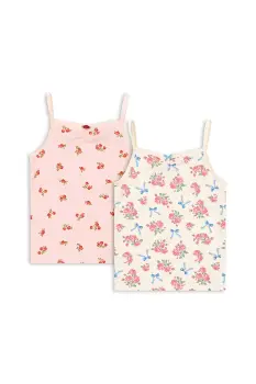 Konges Slojd tricou fara maneci BASIC 2 PACK STRAP TOP GOTS 2-pack culoarea roz, KS103696 imagine