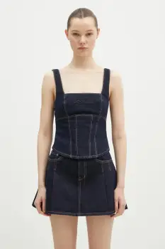 KSUBI bluza subtire din denim Hera Bustier Zenith Pop femei, culoarea bleumarin, uni, WPS25FT005 imagine