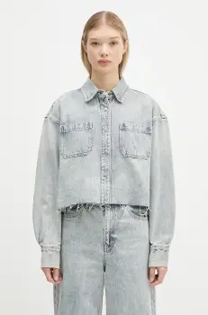 KSUBI geaca din denim Cutaway Longsleeve Shirt Worn femei, de tranzitie, oversized, WPF24SH001 imagine