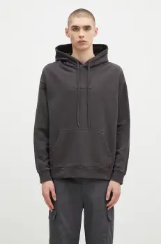 KSUBI hanorac de bumbac Inverted Biggie Hoodie barbati, culoarea gri, cu gluga, uni, MFA24FL009 imagine