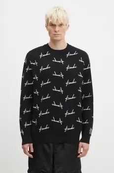 KSUBI pulover Skript Knit barbati, culoarea negru, MFA24KW003 imagine