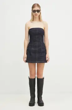 KSUBI rochie din denim Hotline culoarea bleumarin, mini, mulata, WFA24DR002 imagine