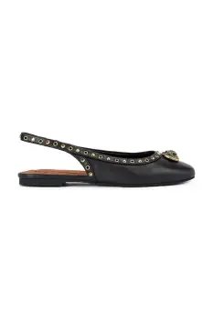 Kurt Geiger London balerini de piele Chelsea Ballet Sling culoarea negru, cu toc deschis, 4735100109 imagine