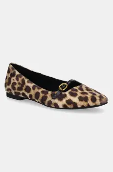 Kurt Geiger London balerini din piele intoarsa Flexi Ballerina culoarea bej, 3942439289 imagine