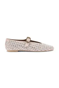 Kurt Geiger London balerini din piele intoarsa Mayfair Ballet Flat culoarea bej, 2656353209 imagine