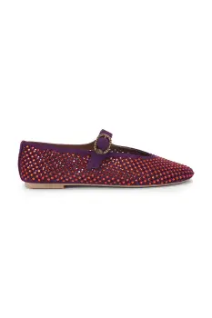 Kurt Geiger London balerini din piele intoarsa Mayfair Ballet Flat culoarea bordo, 2656390209 imagine