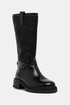 Kurt Geiger London botine Kurt Mid Calf Boot culoarea negru, cu toc plat, 4992800039 imagine