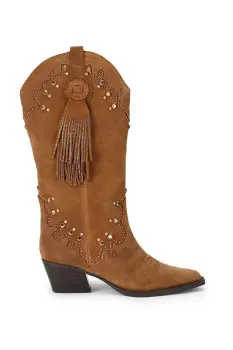 Kurt Geiger London cizme cowboy pentru femei din piele intoarsa Oxford Western Tassel imagine