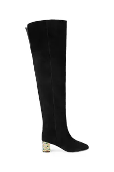 Kurt Geiger London cizme din piele intoarsa Chelsea Block Otk Boot culoarea negru, cu toc drept, 5003300209 imagine