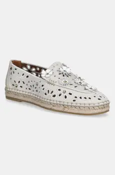 Kurt Geiger London espadrile din piele intoarsa Flower Espadrille Loafer culoarea bej, 4352744209 imagine