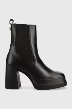 Kurt Geiger London ghete chelsea de piele Stomp Heeled Chelsea femei, culoarea negru, cu toc drept imagine