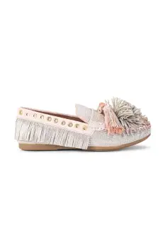Kurt Geiger London mocasini din piele intoarsa Pom Pom Moccasin imagine